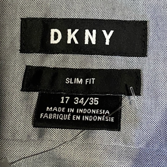 DKNY Mens Light Grey Cotton Lightweight Casual Office Party Slim Fit Shirt-XL - Picture 6 of 14